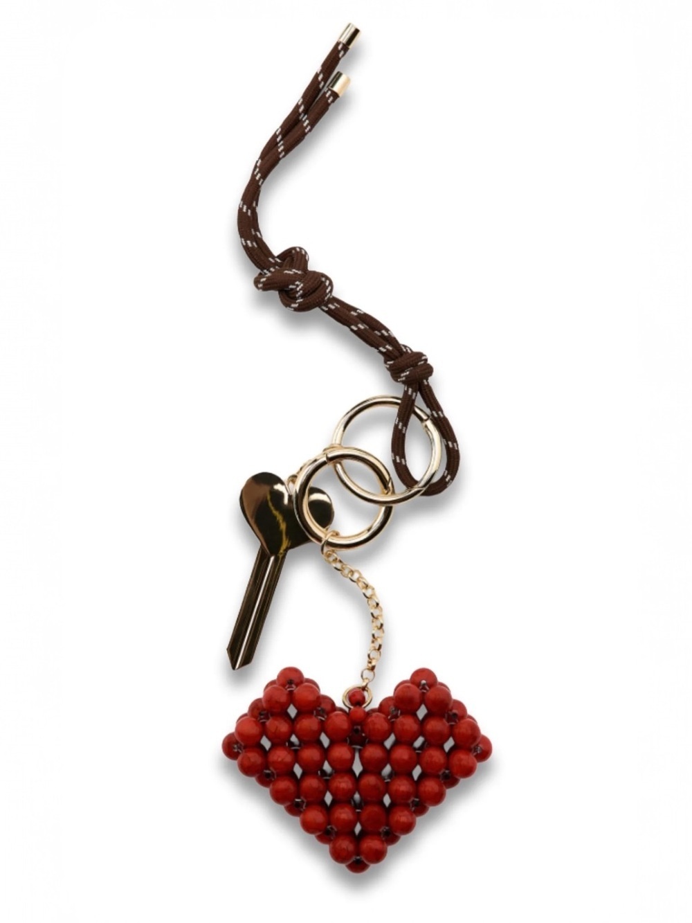 Zara Heart and Key Multi Charm Keyring